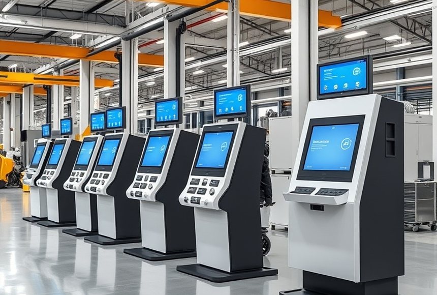 Production line for self-service terminals